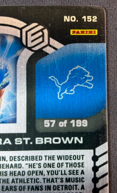 Amon Ra St Brown 2021 Panini Elements Signed Football Auto Rookie Card #152 57/199 - Image 2