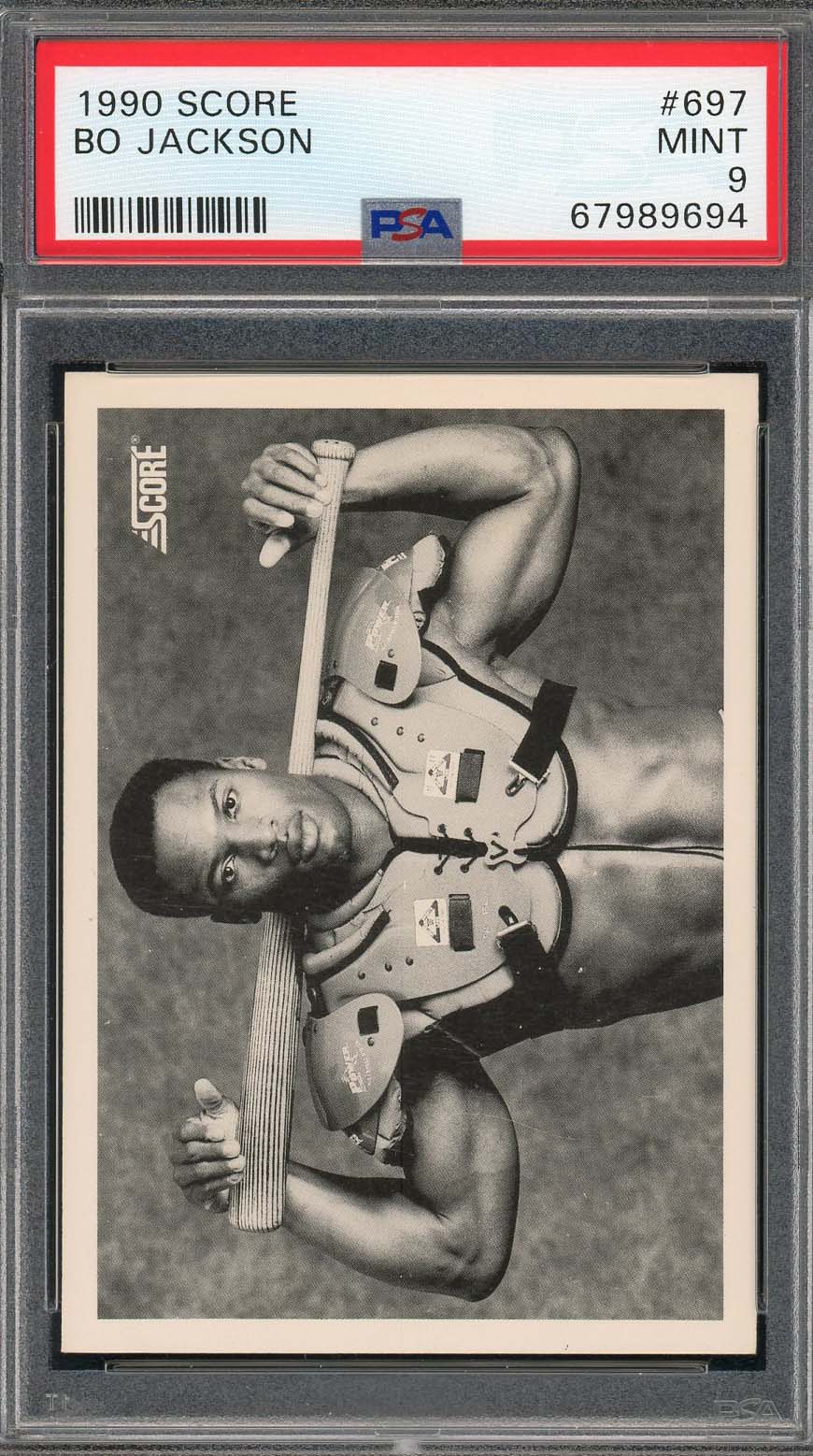 Bo Jackson 1990 Score Bat on Shoulders Baseball Card #697 Graded PSA 9