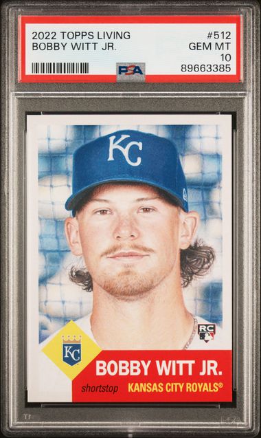 Bobby Witt Jr 2022 Topps Living Set Baseball Rookie Card RC #512 Graded PSA 10