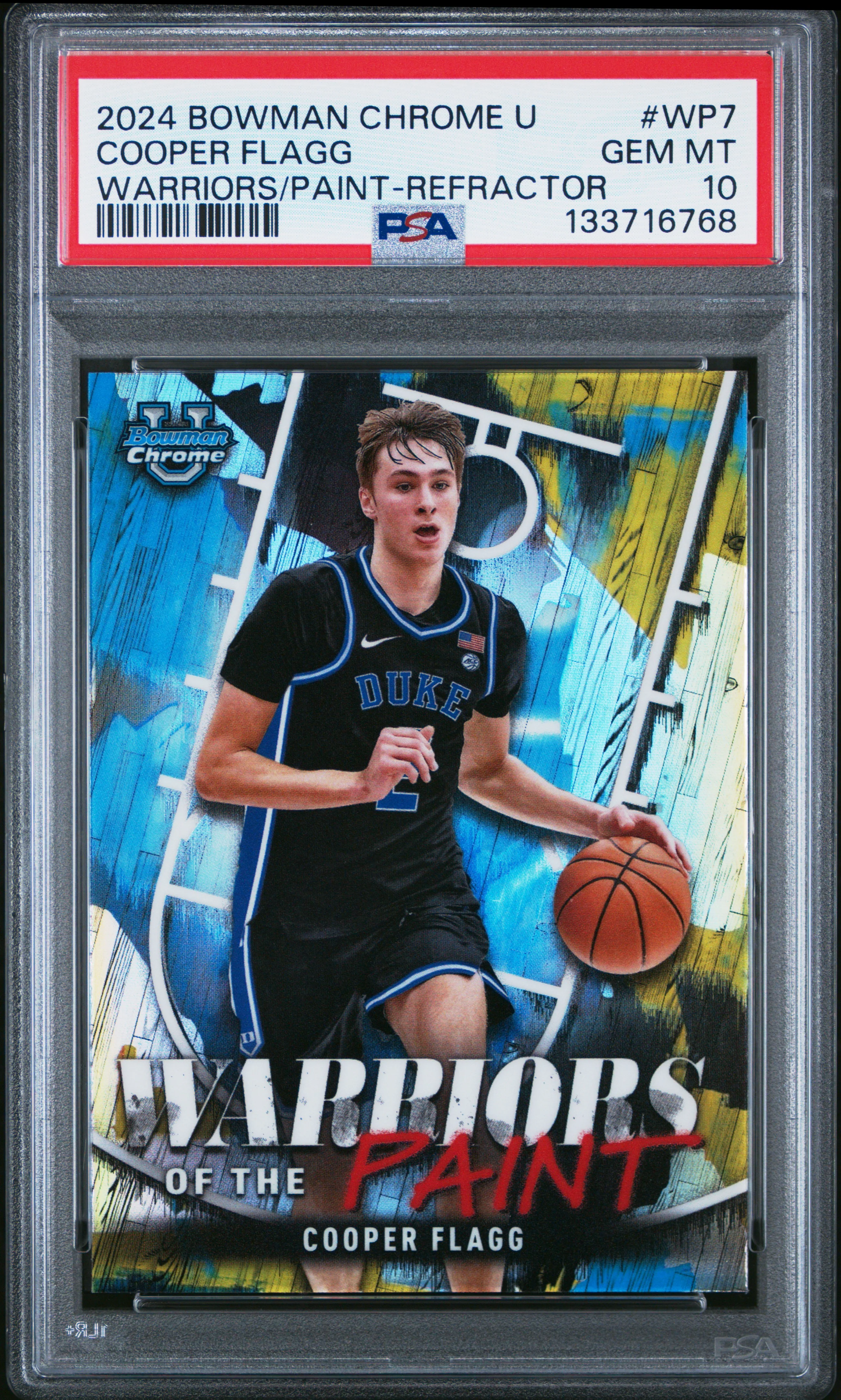Cooper Flagg 2024 Bowman Chrome U Warriors of the Paint Refractor Basketball Rookie Card #WP7 Graded PSA 10 Cert #133716768