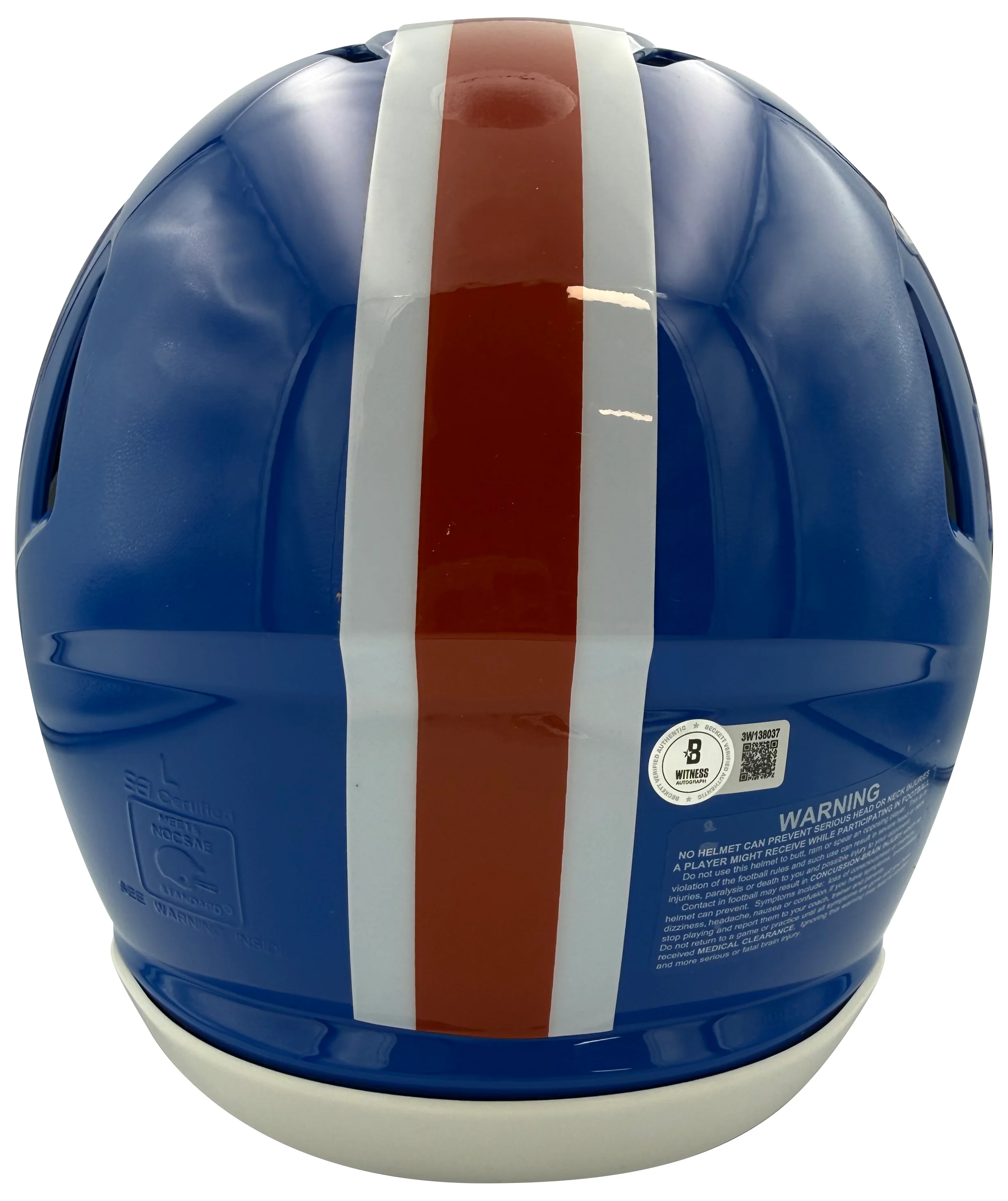 John Elway Autographed Denver Broncos Signed Authentic Throwback Football Full Size Helmet Beckett Witness Authenticated COA - Image 2