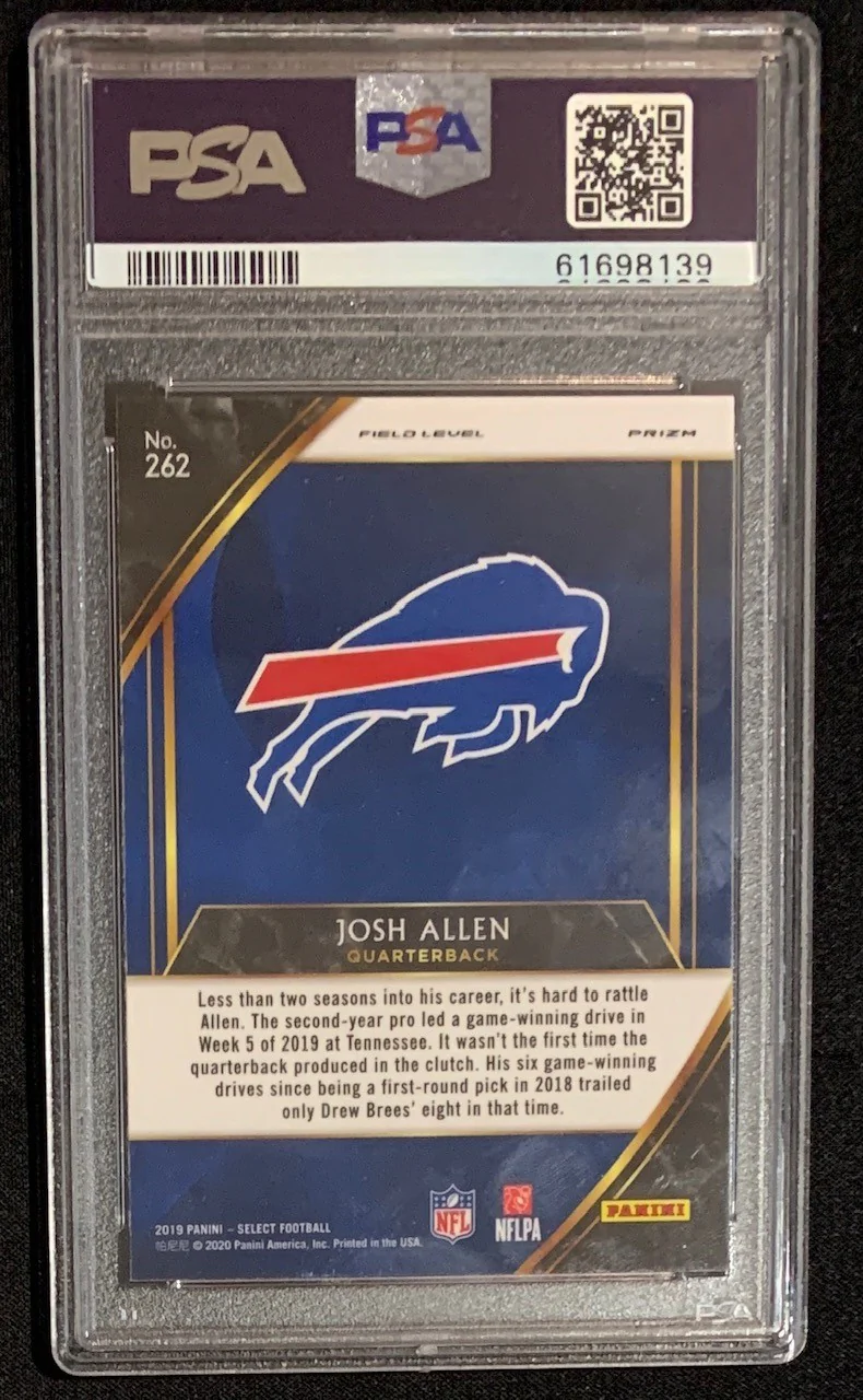Josh Allen 2019 Panini Select Silver Prizm Football Card #262 Graded PSA 10 - Image 2
