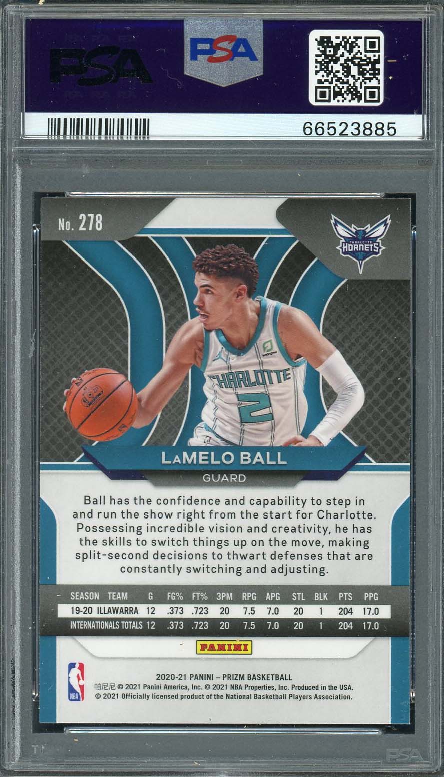 LaMelo Ball 2020 Panini Prizm Basketball Rookie Card RC #278 Graded PSA 10 - Image 2