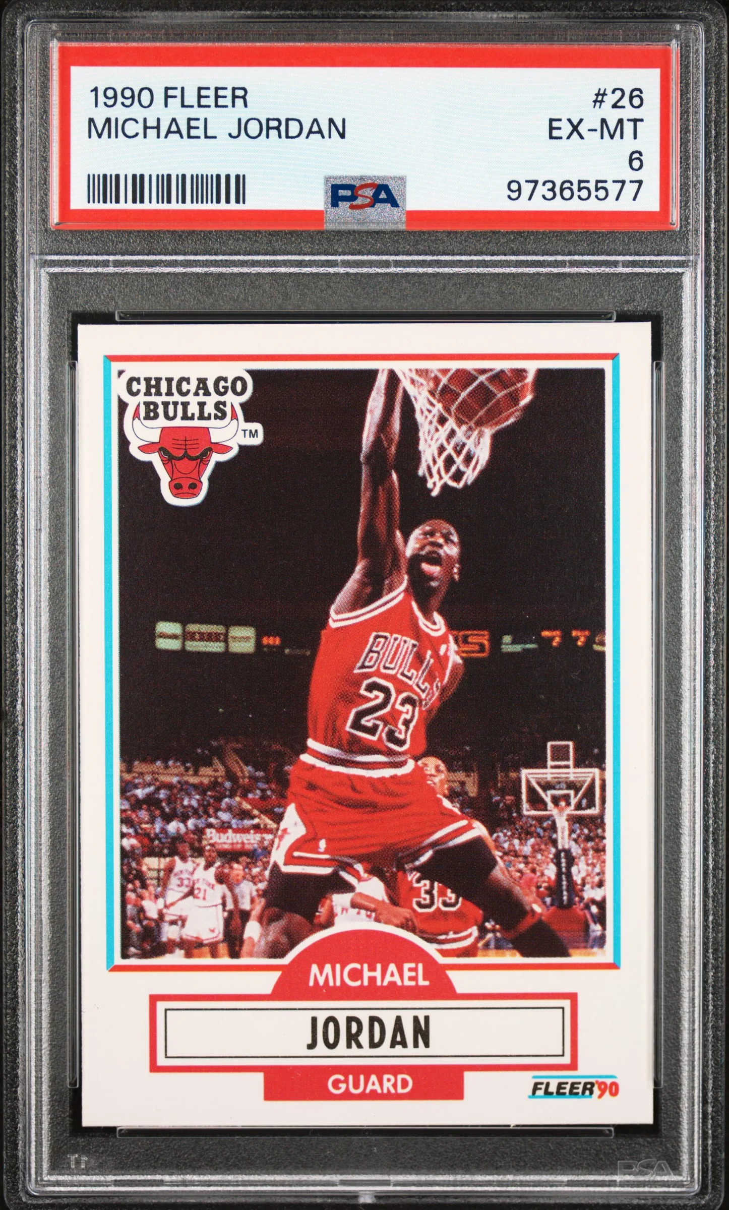 Michael Jordan 1990 Fleer Basketball Card #26 Graded PSA 6