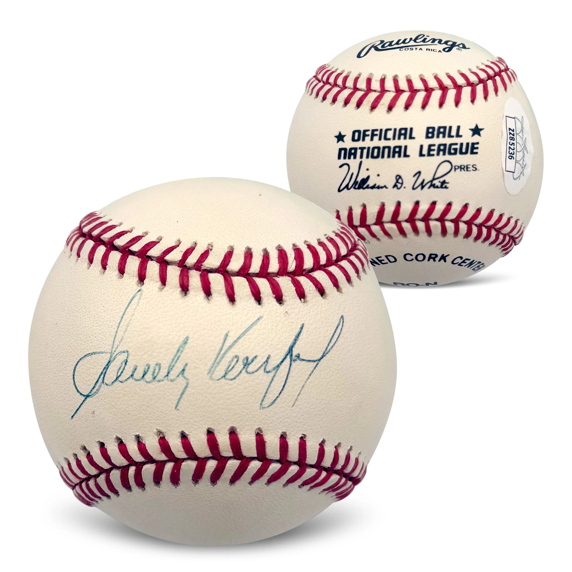 Sandy Koufax Autographed Los Angeles Dodgers Signed National League Baseball With UV Display Case JSA COA ZZ85236