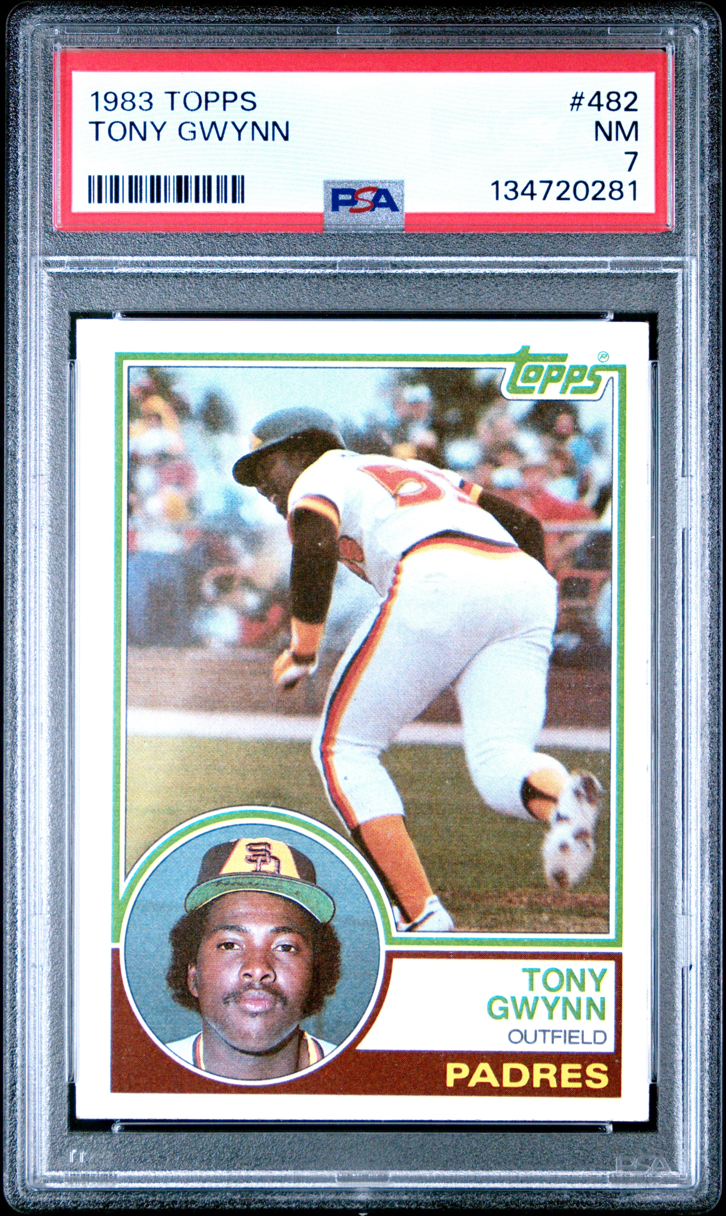 Tony Gwynn 1983 Topps San Diego Padres Baseball RC Rookie Card #482 Graded PSA 7 Cert #134720281